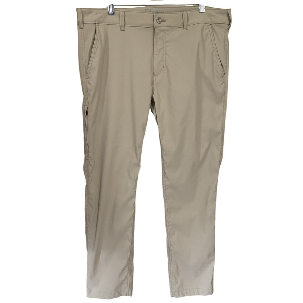 Eddie Bauer Travex Pants Men's 38x29 Khaki Stretch Quick-Dry Hiking Golf
